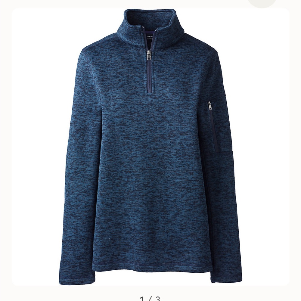 Lands' End Charcoal Quarter-Zip Pullover